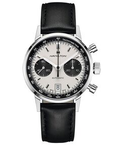 Мужские швейцарские часы с автоматическим хронографом Intra-Matic, черный кожаный ремешок, 40 мм Hamilton