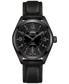 Мужские швейцарские автоматические часы цвета хаки с черным каучуковым ремешком, 42 мм, H70695735 Hamilton