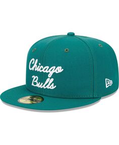 Мужская приталенная шляпа Augusta Green Chicago Bulls Script 59Fifty New Era