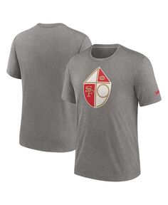Мужская футболка цвета три-смеси с логотипом Heather Charcoal San Francisco 49ers Rewind Logo Nike