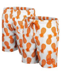 Мужские бело-оранжевые шорты для плавания Clemson Tigers с ананасом Colosseum