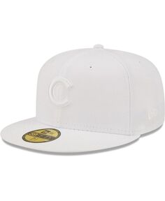Мужская приталенная шляпа Chicago Cubs White on White 59FIFTY New Era