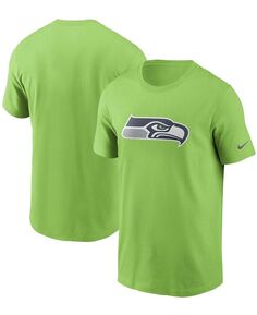 Мужская неоново-зеленая футболка с логотипом Seattle Seahawks Primary Nike