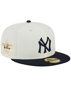 Мужская приталенная шляпа New York Yankees Retro 59FIFTY цвета камня и темно-синего цвета New Era
