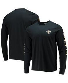 Мужская черная футболка с длинным рукавом New Orleans Saints Franklin &apos;47 Brand