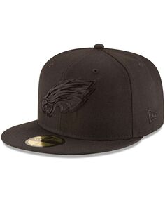 Мужская приталенная шляпа Philadelphia Eagles Black On Black 59FIFTY New Era