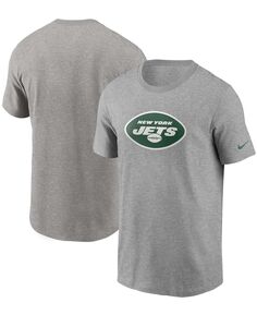 Мужская серая футболка с логотипом New York Jets Primary Nike