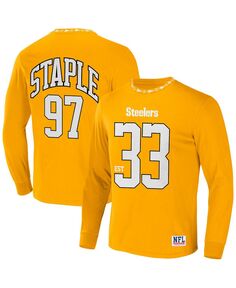 Мужская футболка NFL X Staple Yellow Pittsburgh Steelers Core с длинным рукавом в стиле джерси NFL Properties