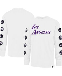 Мужская белая футболка с длинным рукавом Los Angeles Lakers City Edition Downtown Franklin &apos;47 Brand