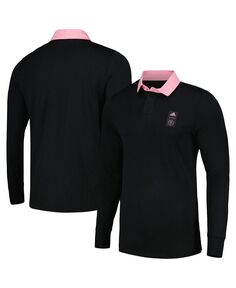 Мужская черная рубашка-поло с длинным рукавом Inter Miami CF Travel 2023 Player adidas