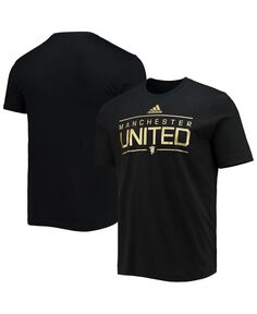 Мужская черная футболка с переливающимся рисунком Manchester United adidas