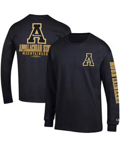 Мужская черная футболка с длинным рукавом Appalachian State Mountaineers Team Stack Champion