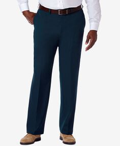 Мужские эластичные классические брюки классического кроя Big &amp; Tall Cool 18 PRO с расширяющейся талией и плоской передней частью Haggar