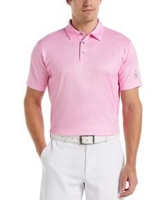 Мужская рубашка-поло с короткими рукавами и клетчатым принтом PGA TOUR