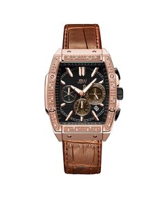 Мужские часы Echelon Diamond (1/4 карата t.w.), нержавеющая сталь с покрытием из розового золота 18 карат, диаметр 41 мм Jbw