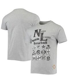 Мужская футболка с надписью «Heather Grey Negro League» Stitches