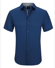 Мужская приталенная классическая рубашка на пуговицах с короткими рукавами Tom Baine