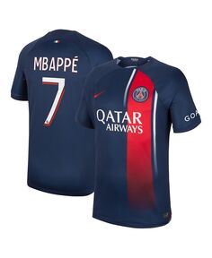 Мужская темно-синяя футболка Kylian Mbappe Paris Saint-Germain 2023/24, домашняя реплика игрока Nike