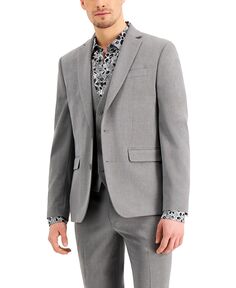 Мужской серый однотонный пиджак приталенного кроя I.N.C. International Concepts