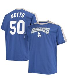 Мужская серая футболка Mookie Betts Royal Los Angeles Dodgers Big and Tall Fashion с окантовкой Player Profile