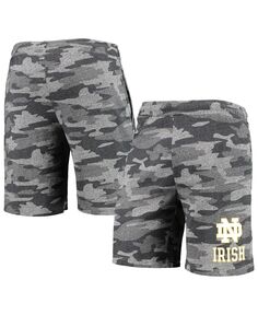 Мужские темно-серые шорты Notre Dame Fighting Irish Camo Backup Terry Jam Lounge Shorts Concepts Sport