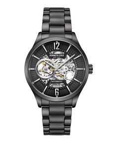 Мужские автоматические часы с браслетом из нержавеющей стали, черные, 42 мм Kenneth Cole New York