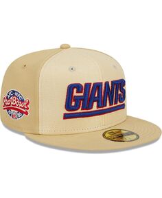 Мужская приталенная шляпа цвета хаки New York Giants из рафии спереди 59FIFTY New Era