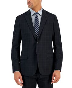 Armani Exchange Мужской облегающий черный шерстяной пиджак с оконным стеклом Armani Exchange
