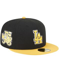 Мужская приталенная шляпа черного и золотого цвета Los Angeles Dodgers 59FIFTY New Era