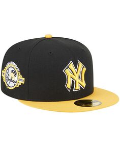 Мужская приталенная шляпа черного и золотого цвета New York Yankees 59FIFTY New Era