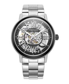 Мужские автоматические часы-браслет из нержавеющей стали серебристого цвета, 43 мм Kenneth Cole New York