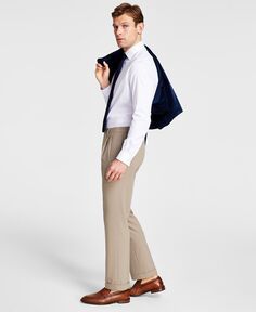 Мужские однотонные брюки классического кроя со складками Michael Kors