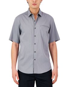 Мужская рубашка добби в современном стиле стрейч с короткими рукавами Alfani