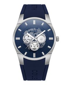 Мужские многофункциональные часы с синим силиконовым ремешком, 42 мм Kenneth Cole New York