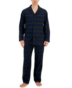 Мужской фланелевой пижамный комплект в клетку Blackwatch с топом и брюками Club Room