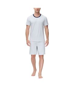 Мужской пижамный комплект из впитывающей влагу футболки с круглым вырезом и шорт INK+IVY