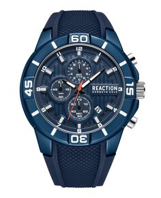 Мужские спортивные часы делового синего цвета с силиконовым ремешком, 48 мм Kenneth Cole Reaction