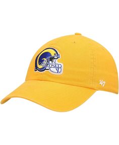 Мужская регулируемая кепка Los Angeles Rams Clean Up Legacy золотого цвета &apos;47 Brand
