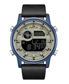 Мужские цифровые часы с черным ремешком из синтетической кожи, 46 мм Kenneth Cole Reaction