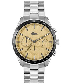 Мужские часы Boston серебристого цвета с браслетом из нержавеющей стали, 42 мм Lacoste