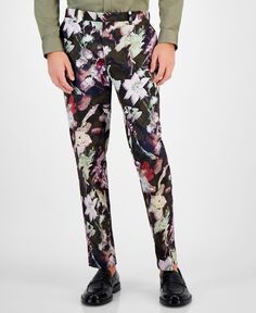 Мужские костюмные брюки узкого кроя с цветочным принтом Noah I.N.C. International Concepts