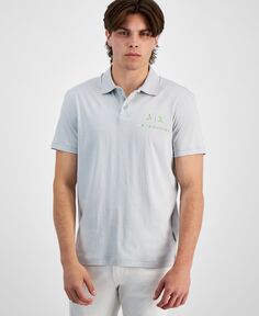 Мужская рубашка-поло с логотипом AX Glitch Armani Exchange