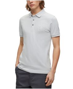Мужская рубашка-поло приталенного кроя с логотипом Hugo Boss