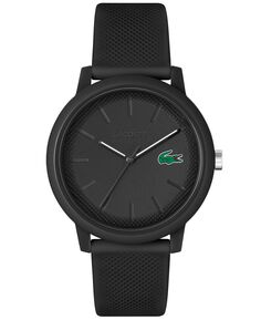 Мужские часы L.12.12 с черным силиконовым ремешком, 42 мм Lacoste