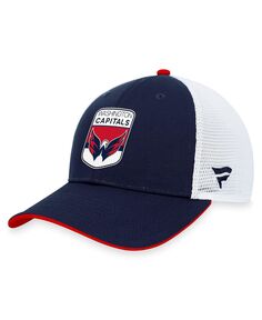 Мужская регулируемая кепка темно-синего цвета с логотипом Washington Capitals для драфта НХЛ 2023 года на сцене Trucker Fanatics