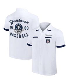 Мужская рубашка на пуговицах для боулинга Darius Rucker Collection от White New York Yankees Fanatics