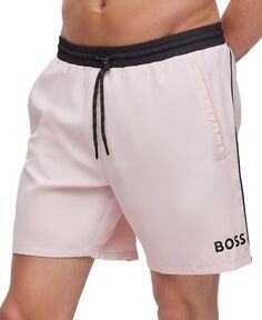 Мужские шорты для плавания с контрастным логотипом Hugo Boss
