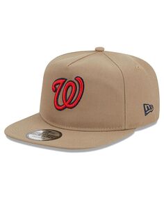 Мужская регулируемая кепка цвета хаки Washington Nationals для гольфиста New Era