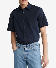 Мужская однотонная рубашка приталенного кроя стрейч Calvin Klein