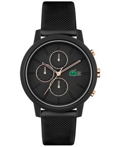 Мужчины. L 12.12. Часы Chrono, черный силиконовый ремешок, 43 мм Lacoste